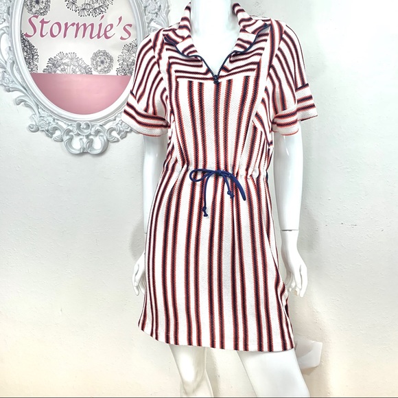 Zara WB Collection /Striped Drawstring Waist White - Picture 2 of 8